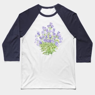 blue gentiana scabra flower watercolor Baseball T-Shirt